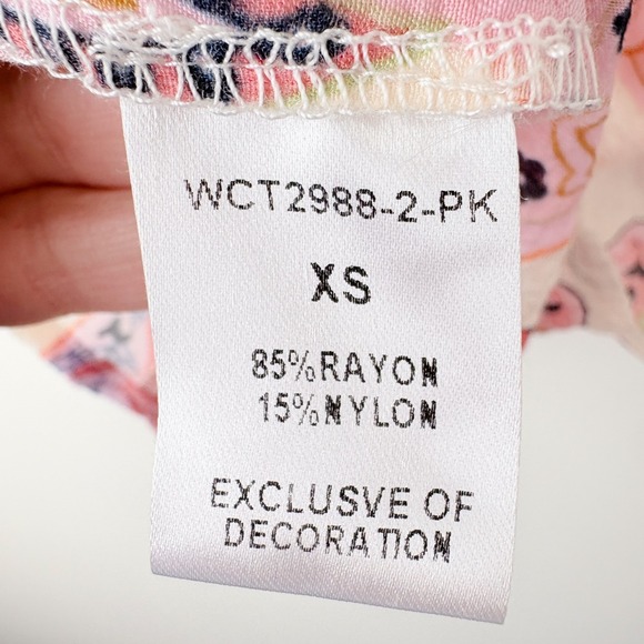 THML Paisley Boho Babydoll Blouse Top Womens XS Peasant Cottage Romantic Resort - Picture 7 of 8